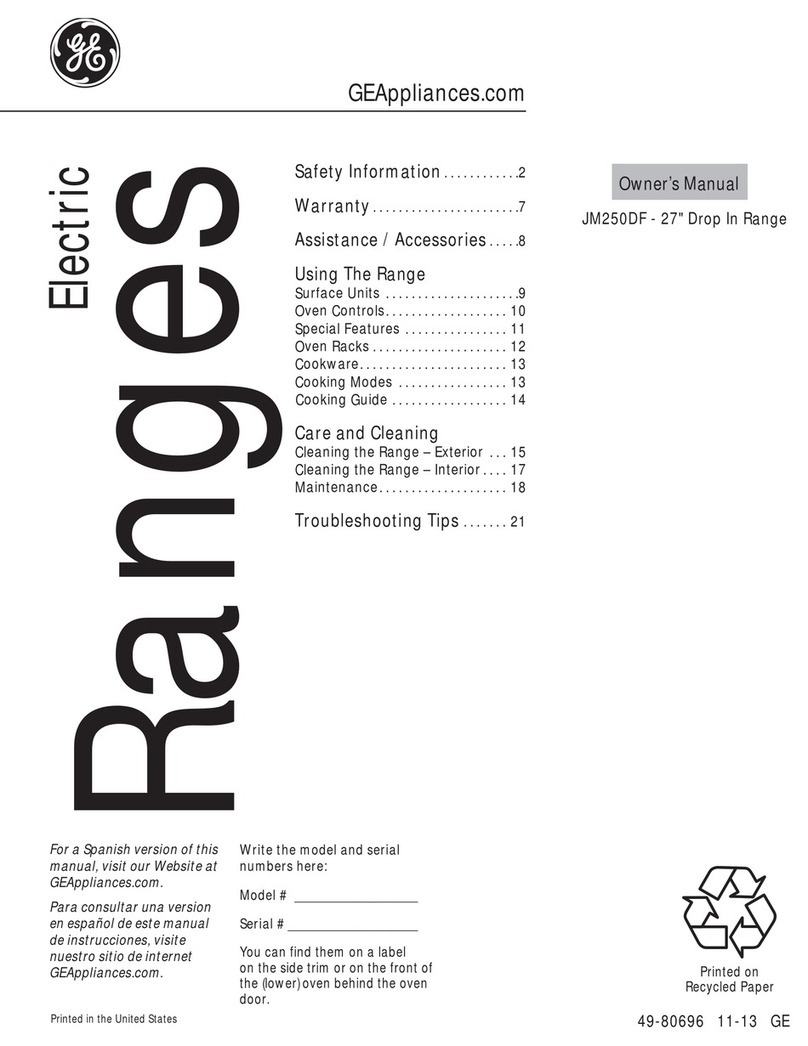 GE JM250DF User manual