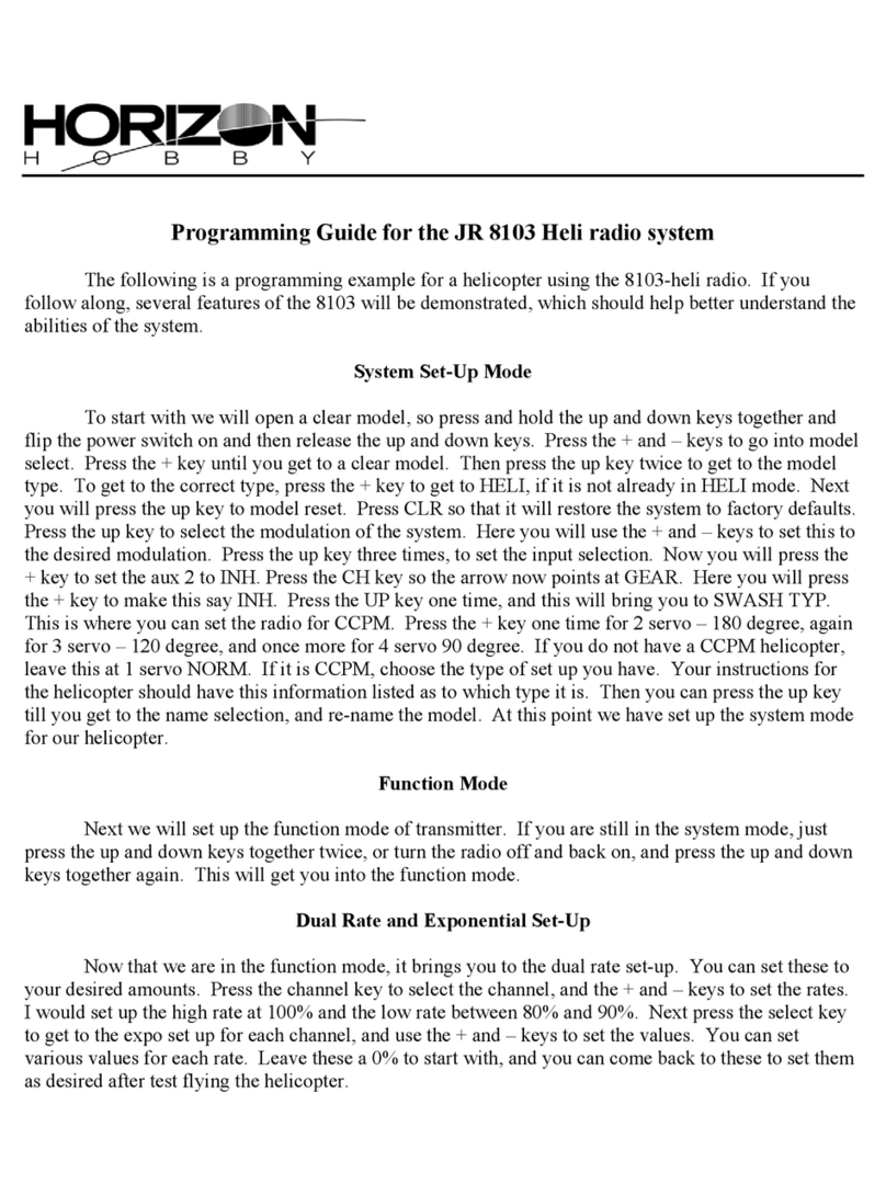Horizon Hobby JR 8103 Heli Programming guide