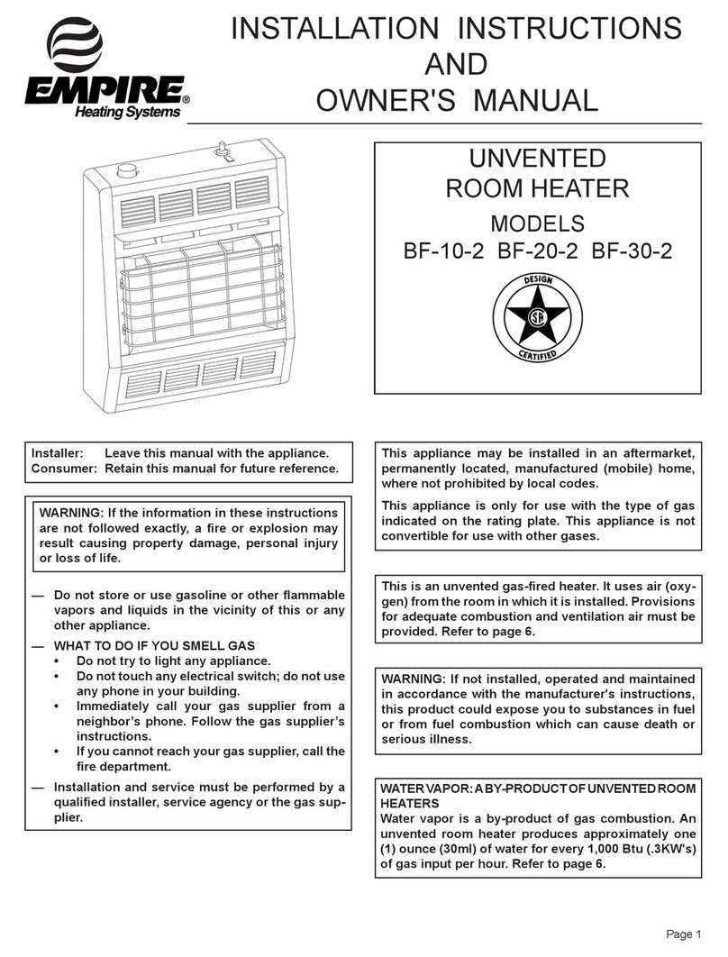 Empire Heating Systems BF-10-2 Quick start guide
