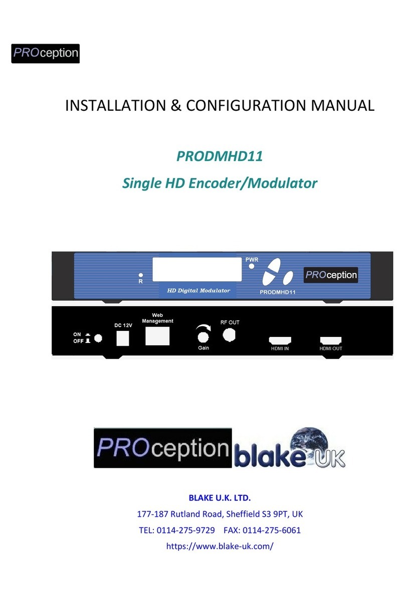 PROception PRODMHD11 Installation & configuration manual PROception PRODMHD11 Installation & configuration manual