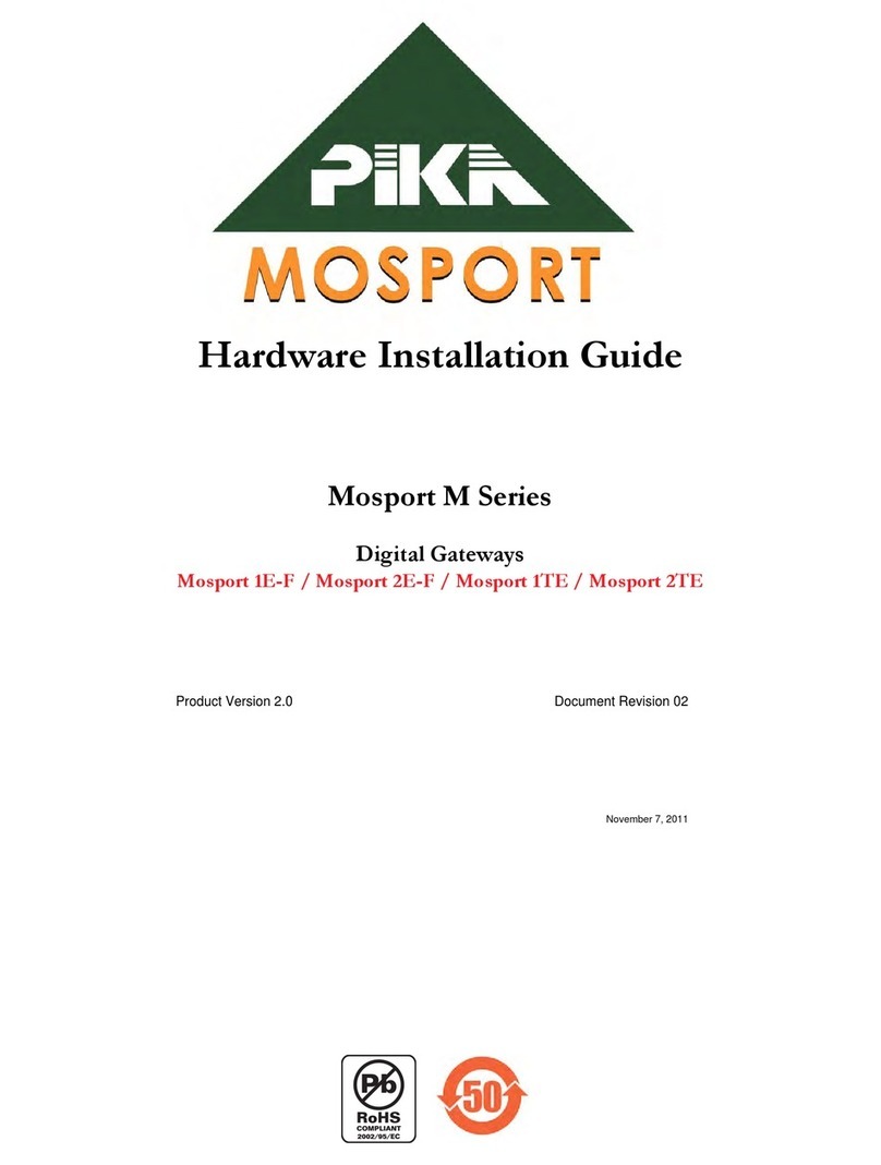PIKA Mosport 1E-F Hardware installation guide PIKA Mosport 1E-F Hardware installation guide