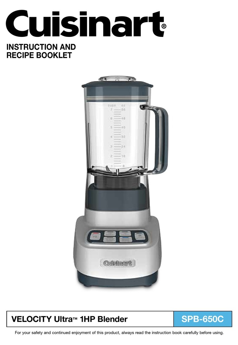 Cuisinart VELOCITY Ultra 1HP Blender SPB-650C Service manual