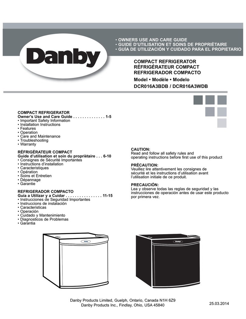 Danby DCR016A3BDB User manual