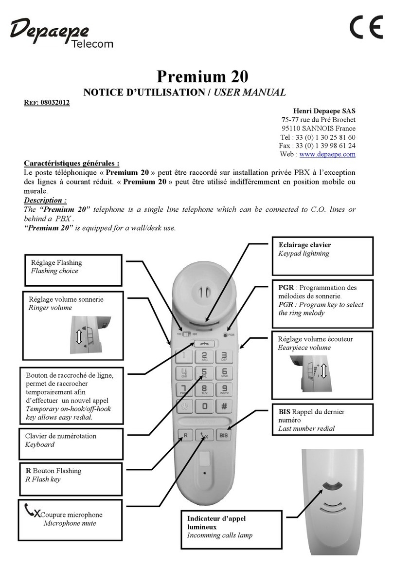 Depaepe Telecom Premium 20 User manual
