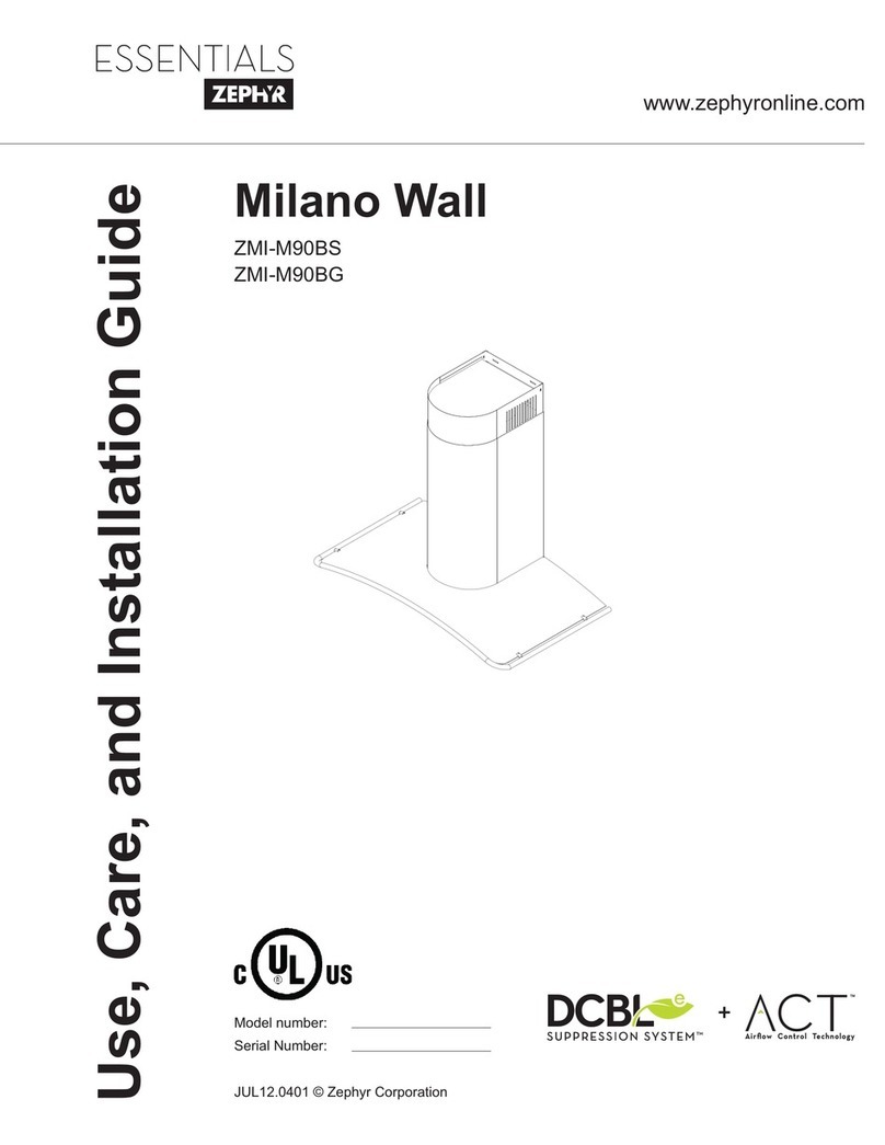 Zephyr Milano Wall ZMI-M90BS Installation guide