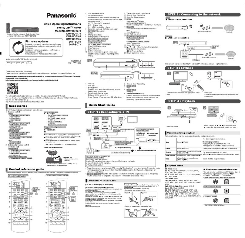 Panasonic DMP-BDT270 Technical specifications