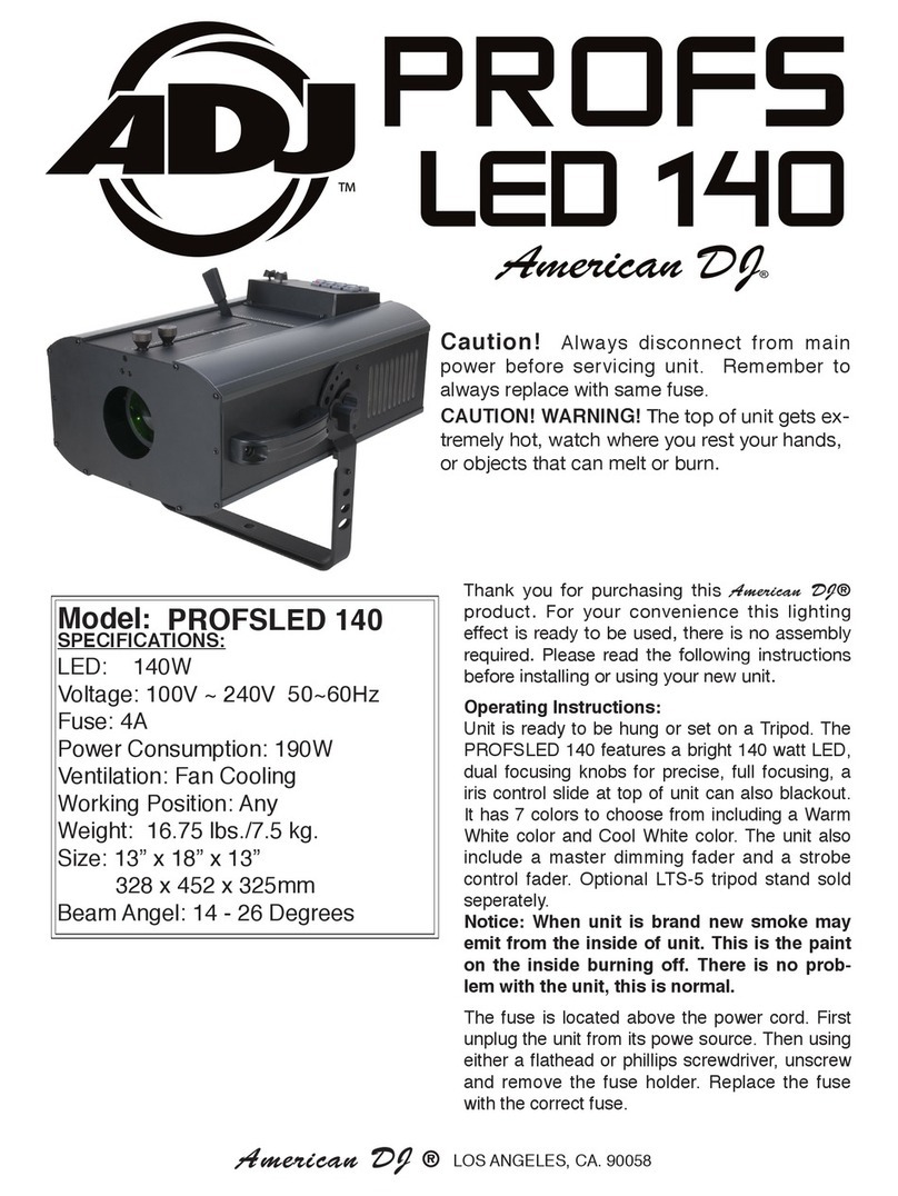 ADJ PROFSLED 140 operating instructions