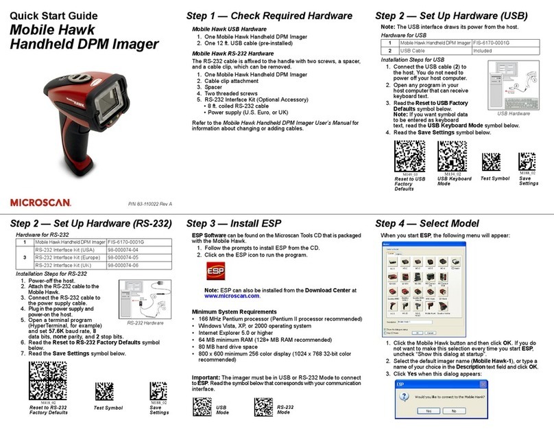 Microscan Mobile Hawk User manual