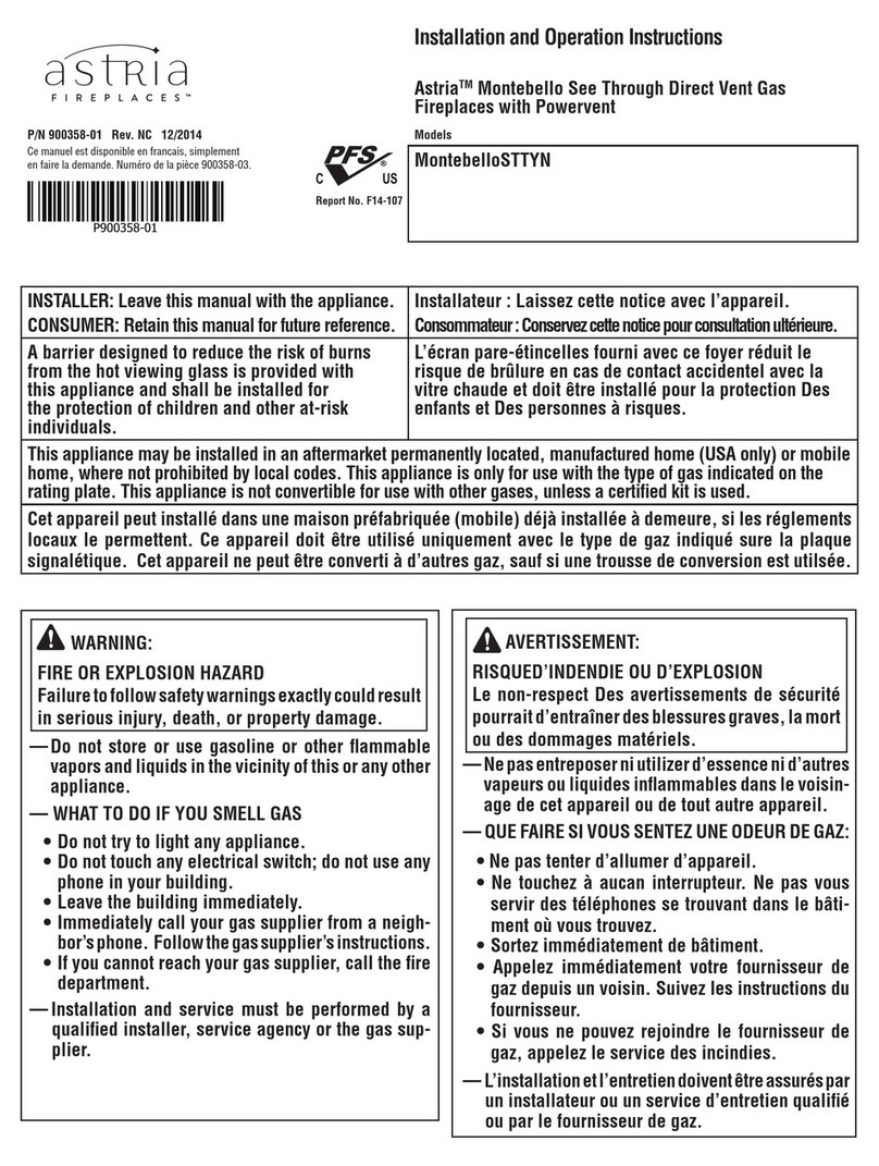 Astria MontebelloSTTYN Installation and operation instructions Astria MontebelloSTTYN Installation and operation instructions