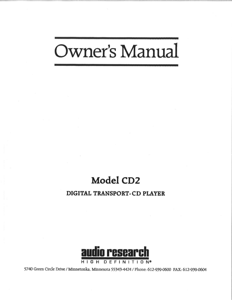 Audio Research CD2 User manual