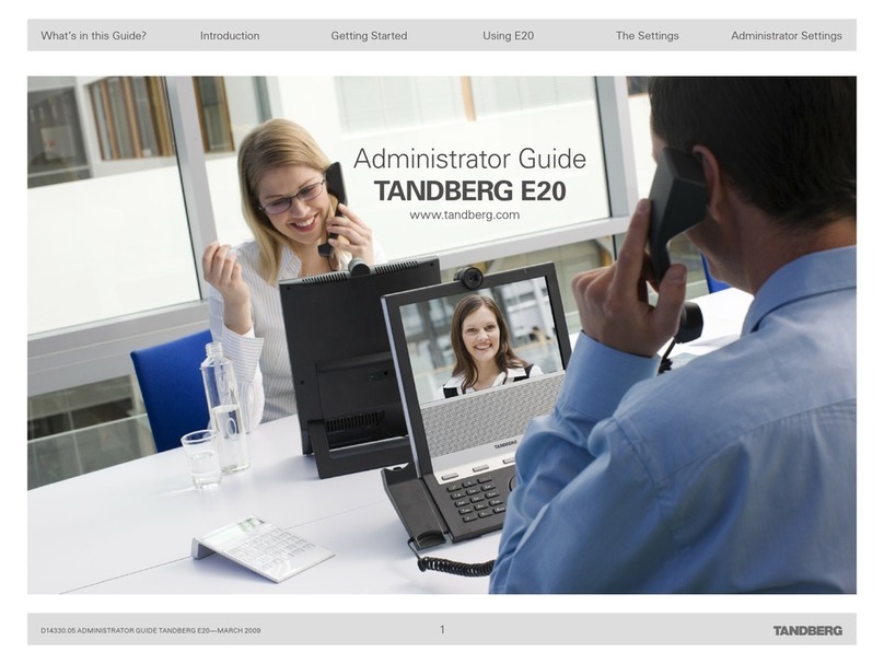 Tanberg E20 Administrator's guide