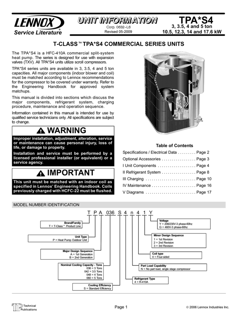 Lennox T?CLASS TPA S4 Quick setup guide