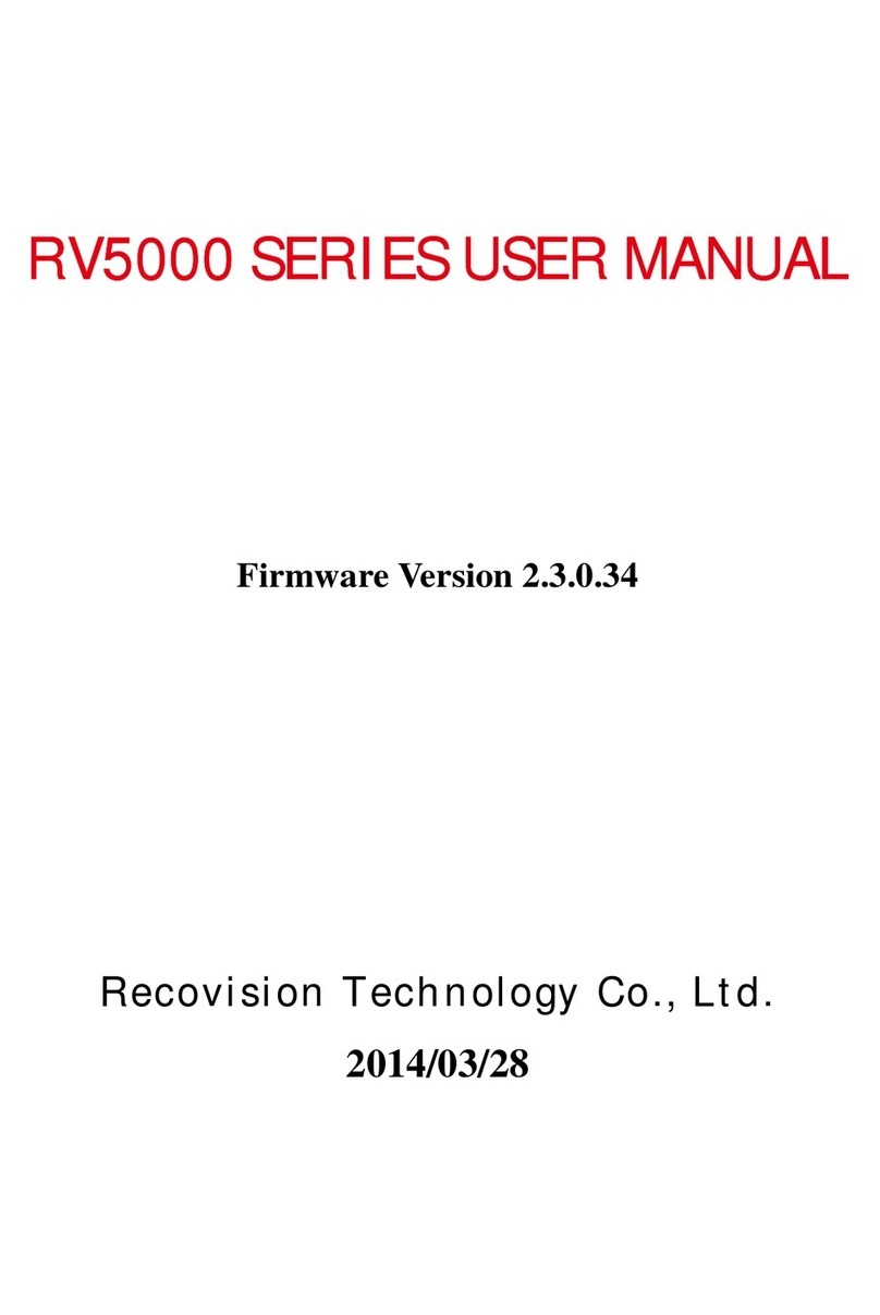 Recovision RV5000 series User manual