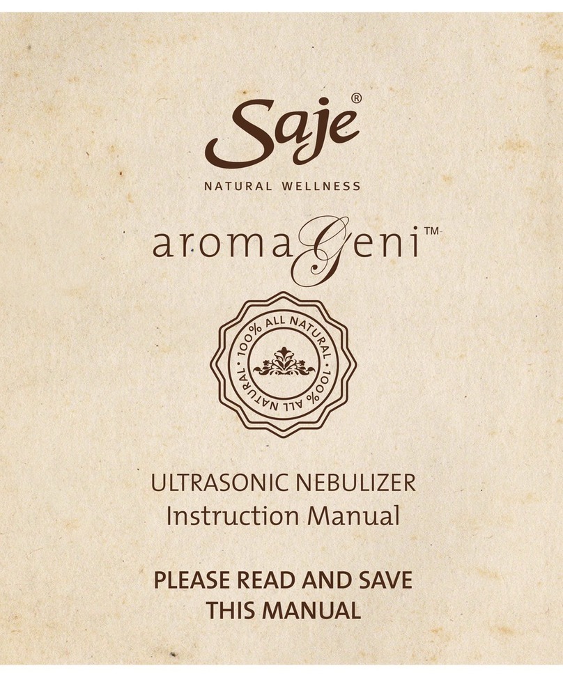 Saje aroma Geni instruction manual