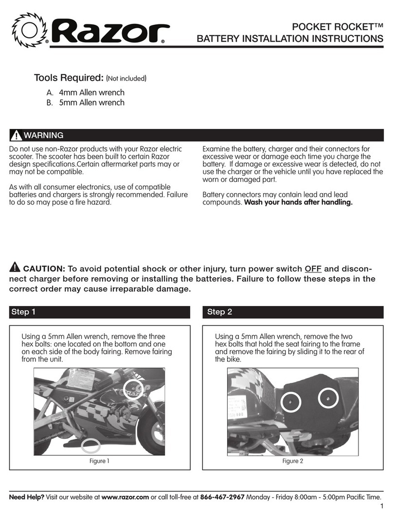 Razor POCKET ROCKET Use and care manual