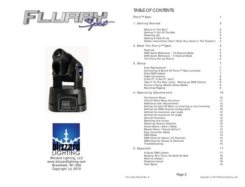 Blizzard Lighting Flurry Spot user guide