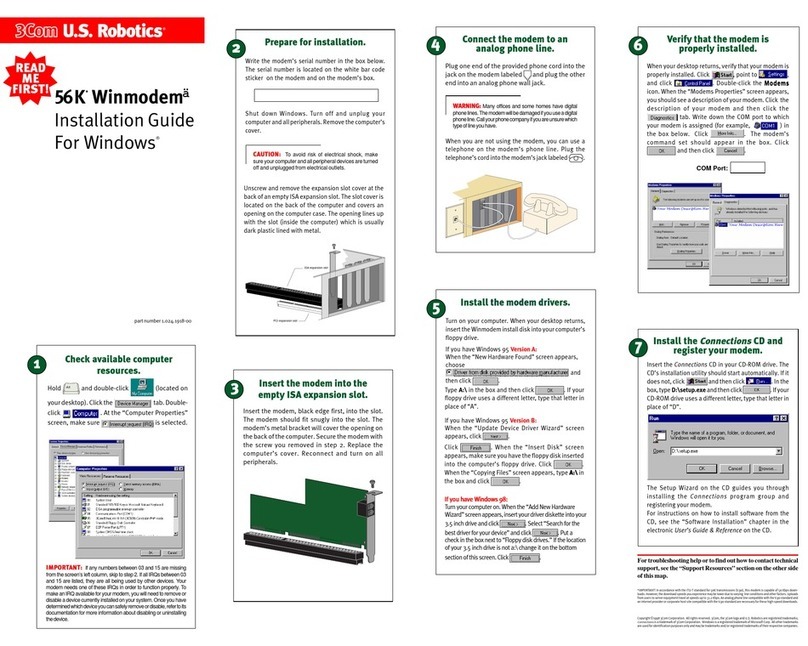 3Com 56K Winmodem User manual