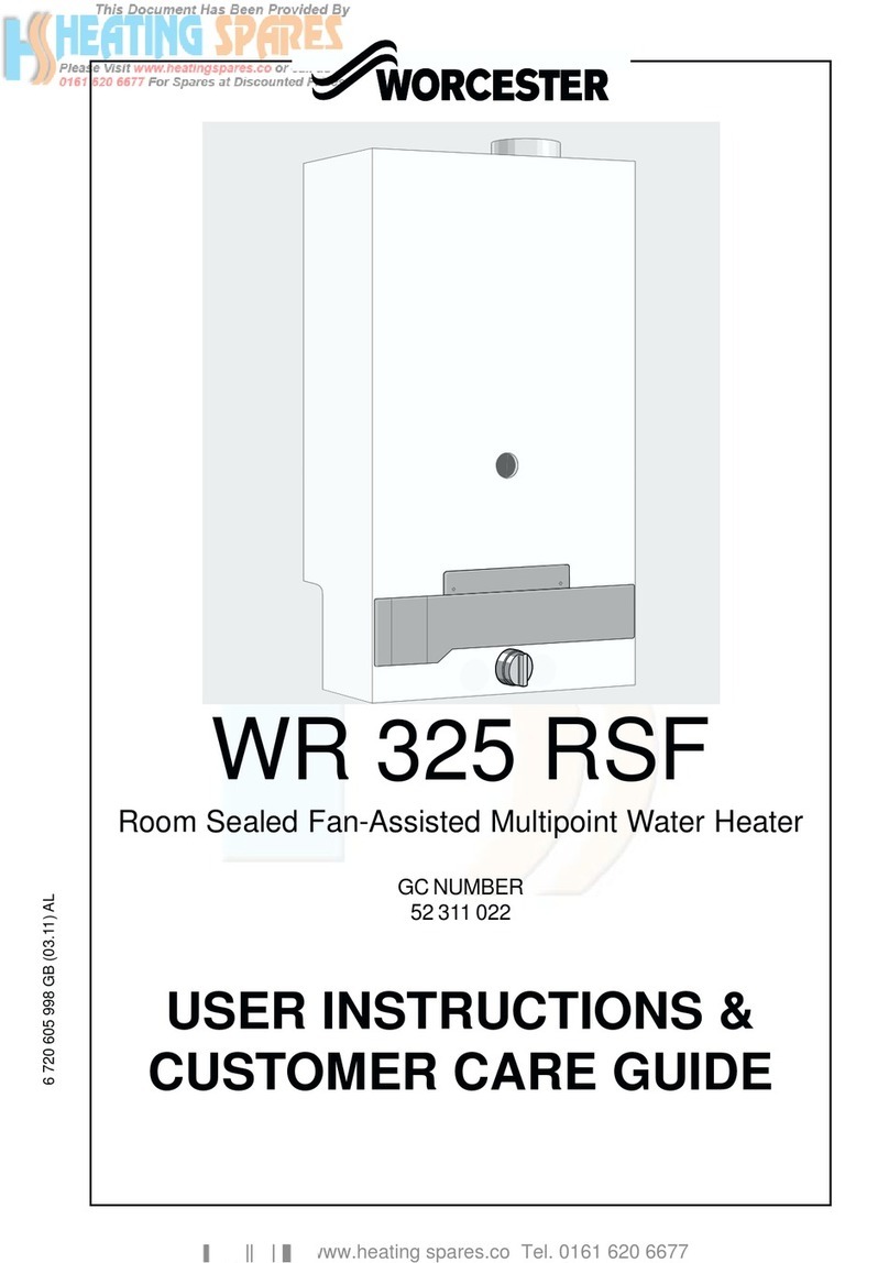 Worcester WR 325 RSF User instructions & customer care guide