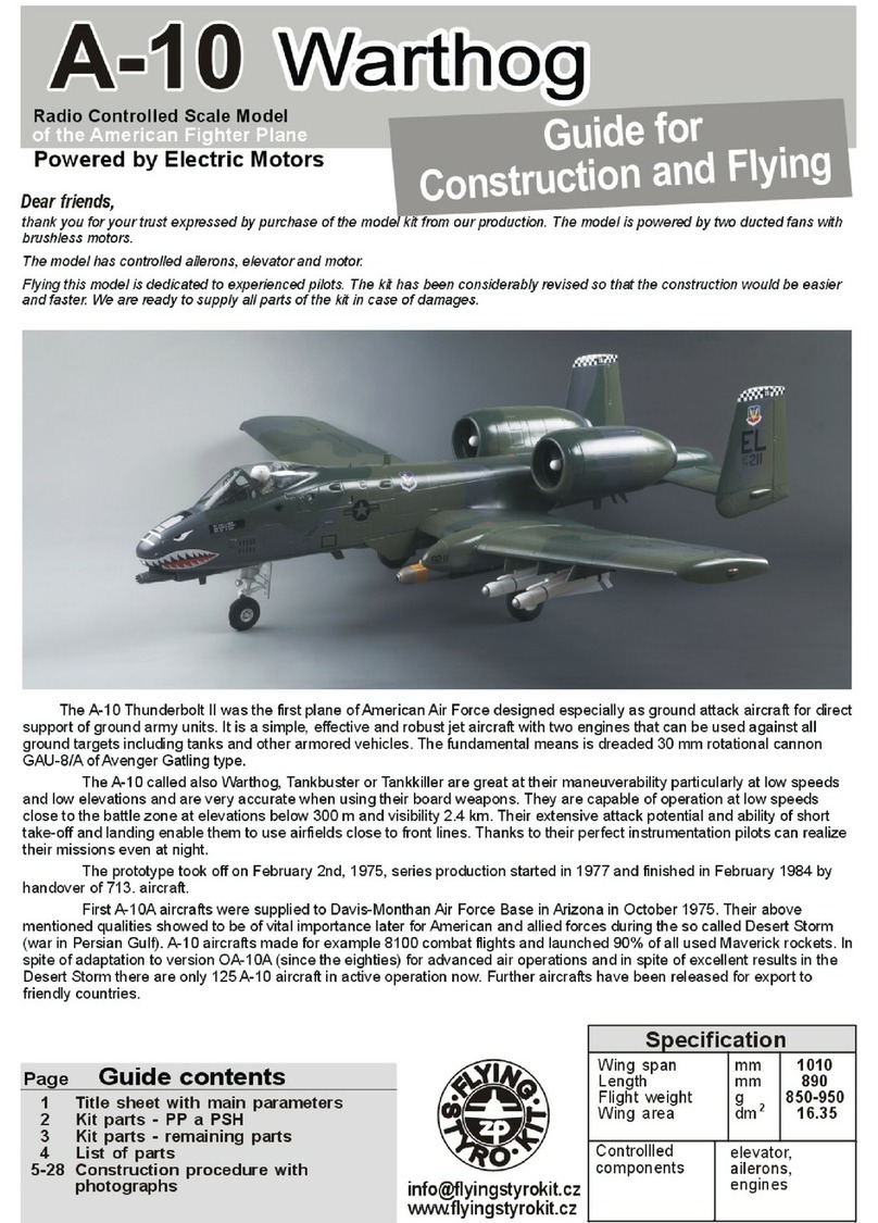 Flying Styro Kit A-10 Warthog Construction manual