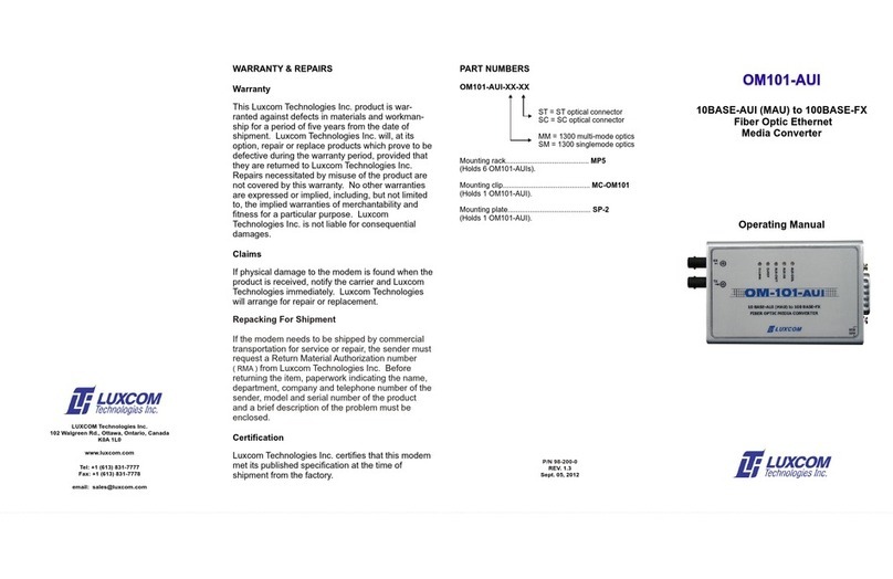 LuxCom OM101-AUI operating manual
