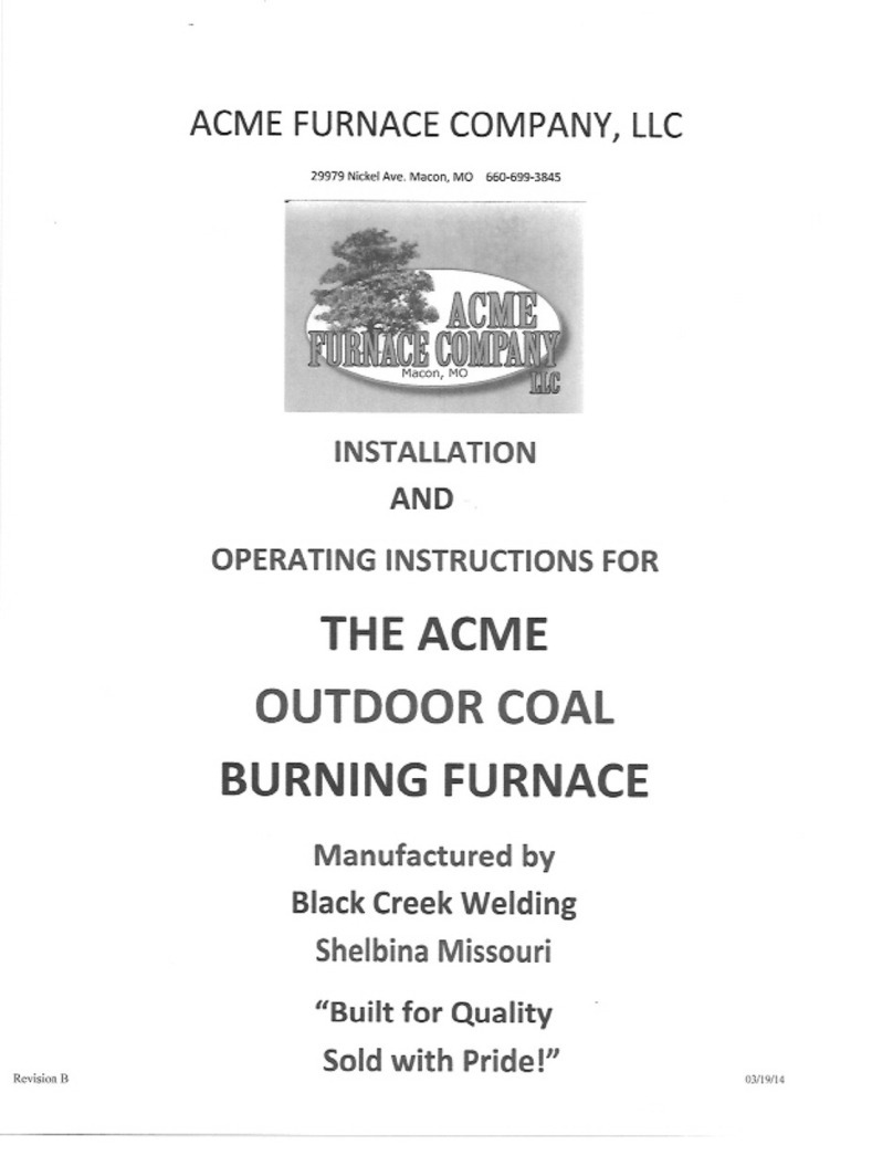 ACME 235 Installation and operating insctructions