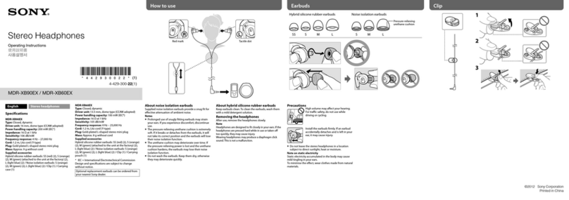Sony MDR-XB90EX operating instructions
