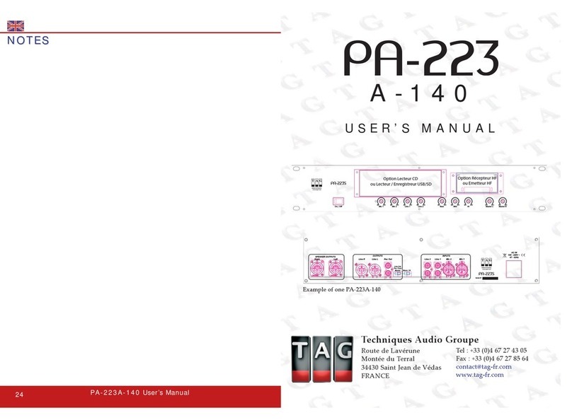 TAG PA-223A-140 user manual