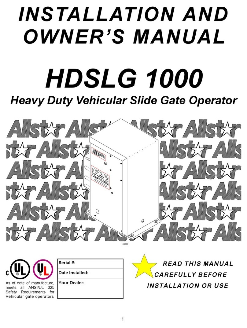 Allstar HDSLG 1000 Installation and owner's manual