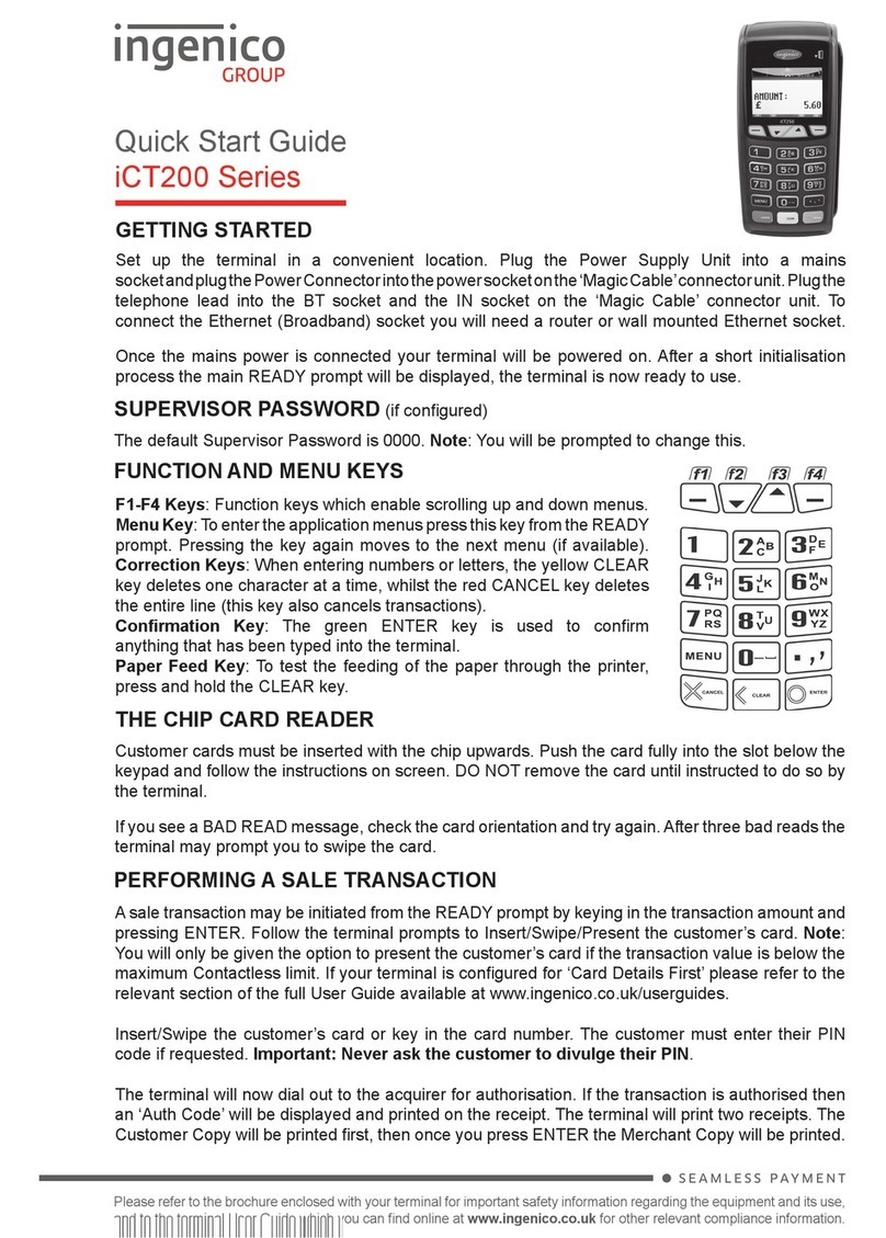 Ingenico iCT 200 Series quick start guide