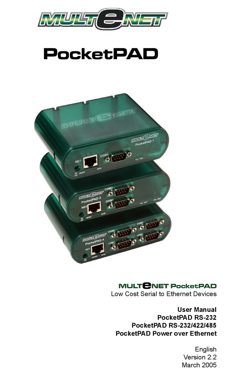 Multenet PocketPAD RS-232 user manual