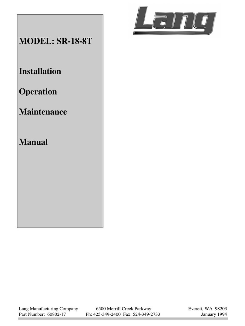 Lang SR-18-8T Instruction manual
