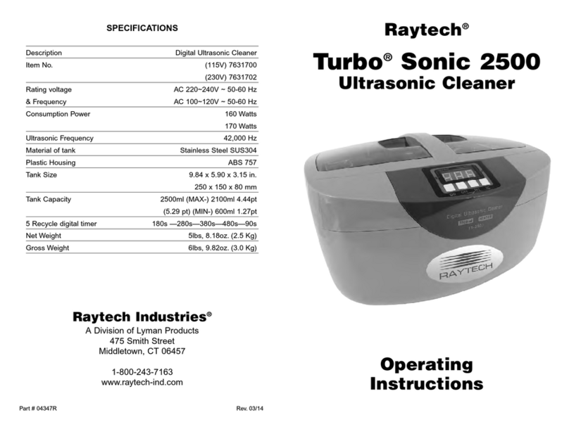 Raytech Turbo Sonic 2500 operating instructions