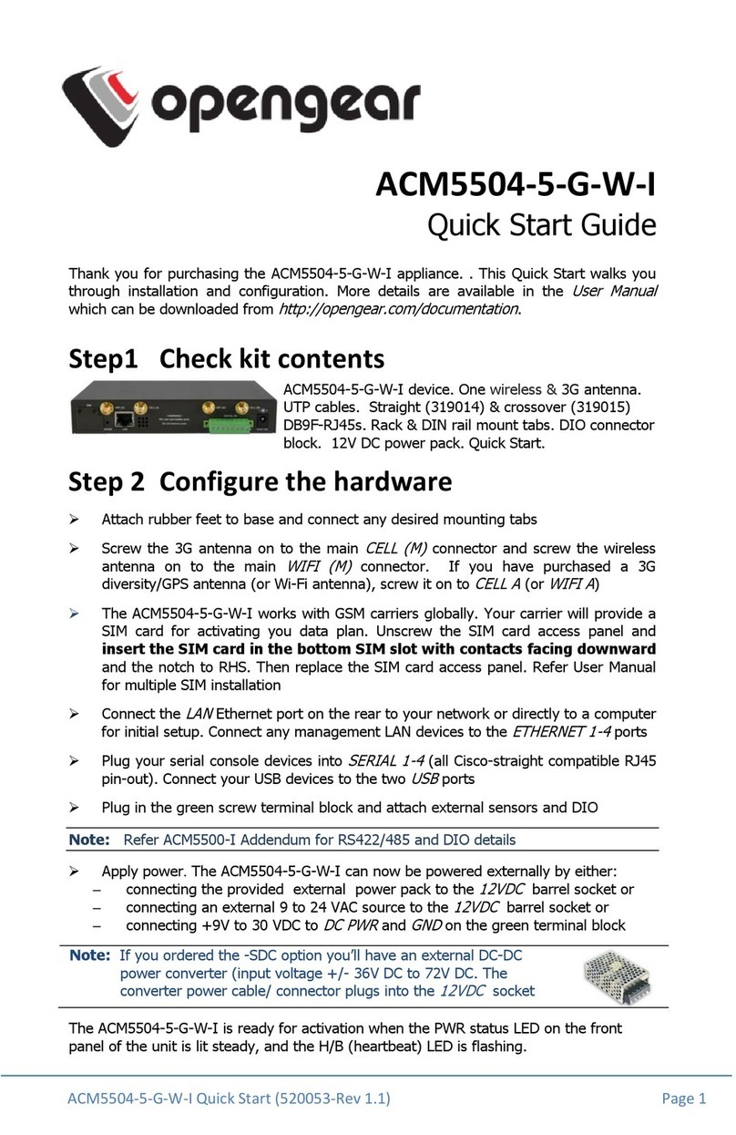 Opengear ACM5504-5-G-W-I User manual