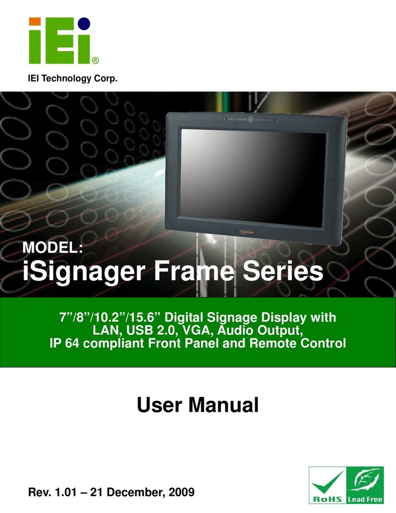 IEI Technology iSignager-Frame-W07 User manual