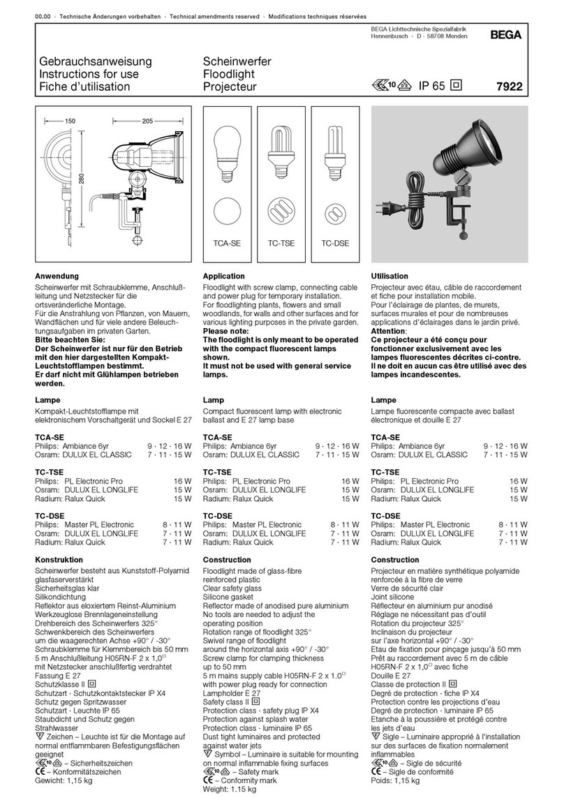 BEGA 7922 User manual