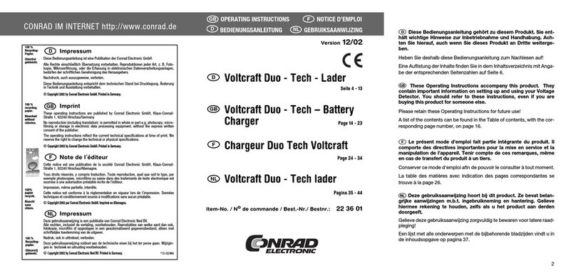 Conrad Electronic Voltcraft Duo tech User manual