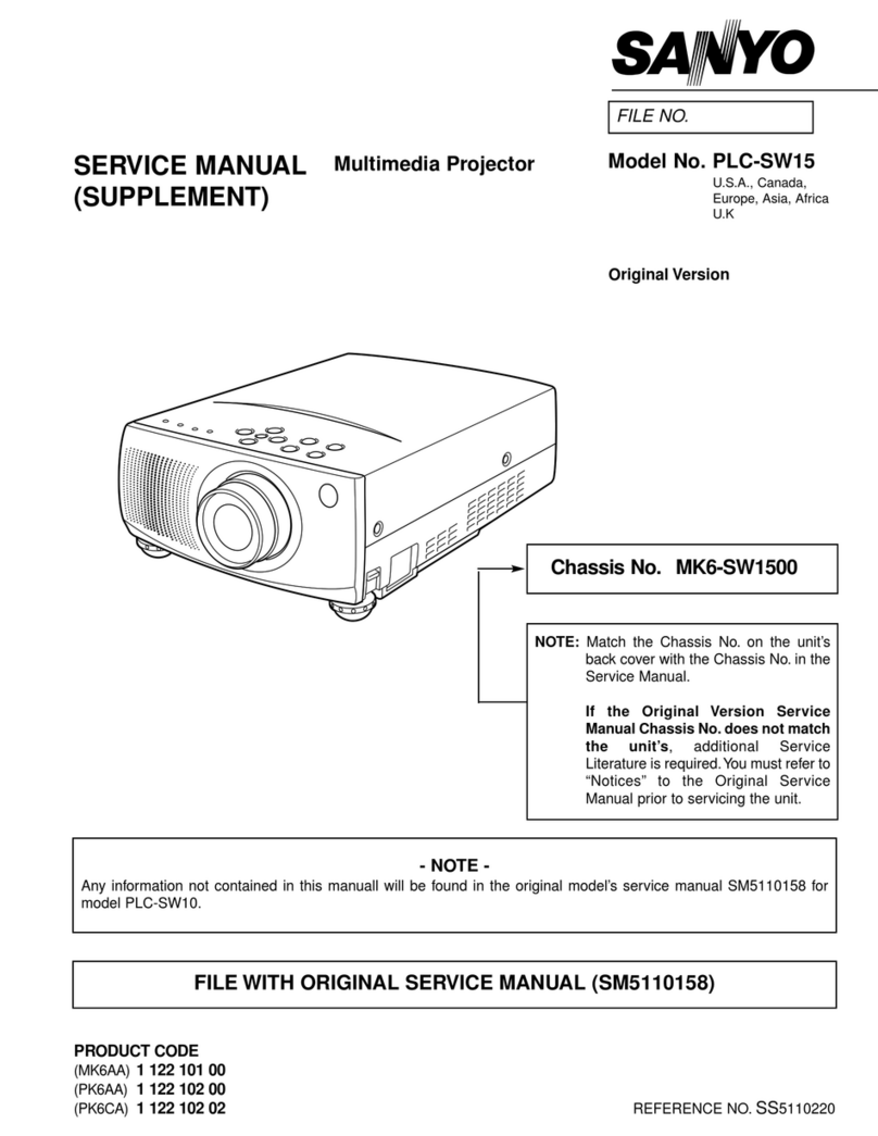 Sanyo SW15 - PLC SVGA LCD Projector User manual