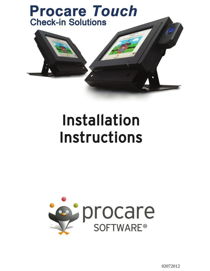Procare Software Touch 8" installation instructions