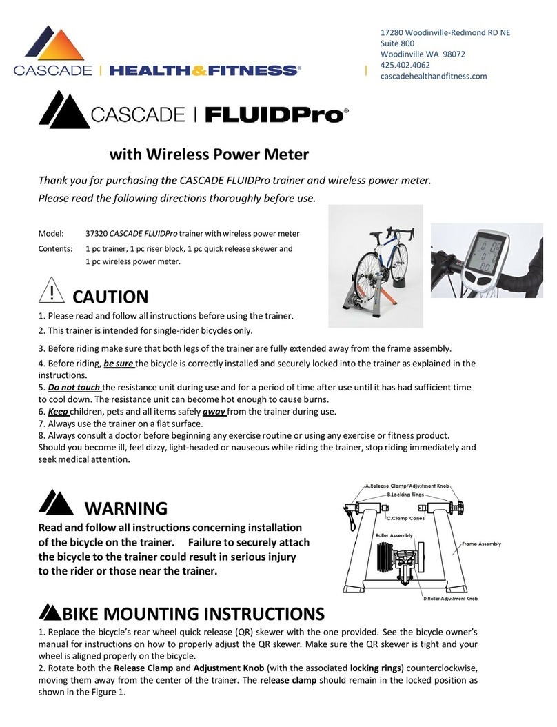Cascade Health and Fitness FLUIDPro owner's manual