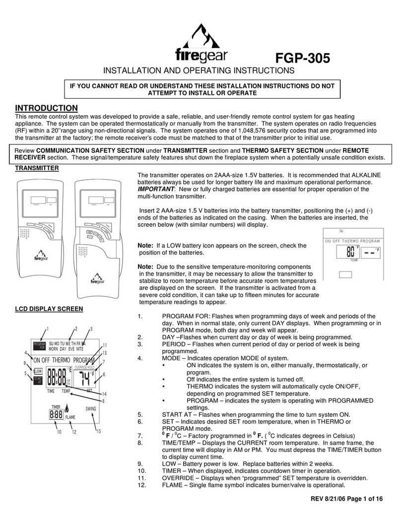 Firegear FGP-305 User manual