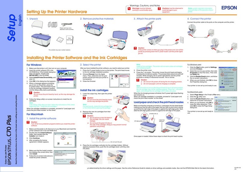 Epson Stylus C70 Plus User manual