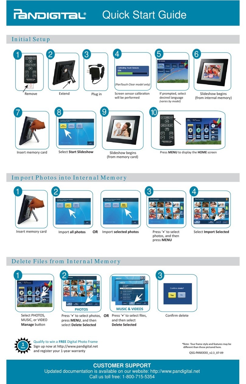 Pandigital PAN8000DWPCF1 quick start guide