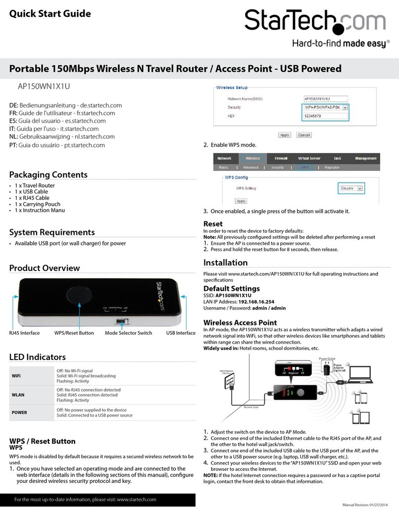 StarTech.com AP150WN1X1U quick start guide