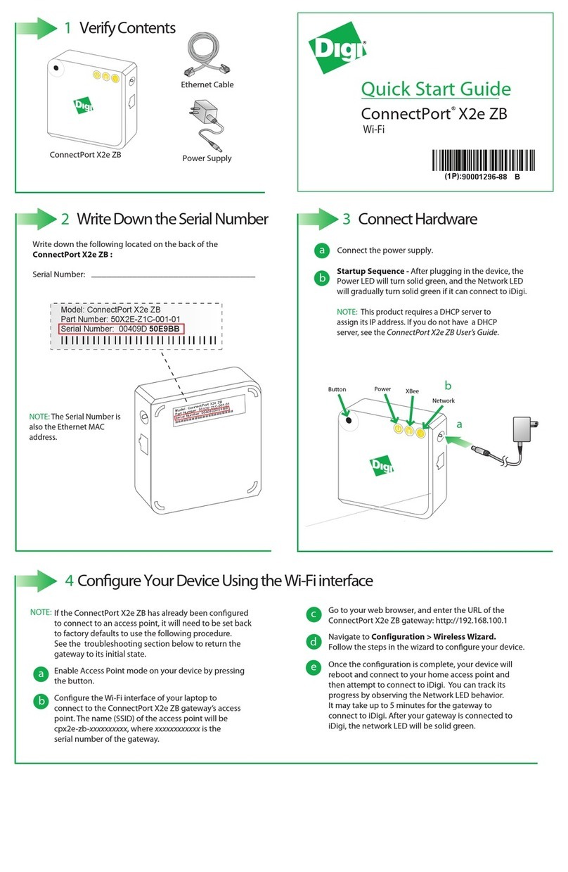 Digi ConnectPort X2e ZB User manual