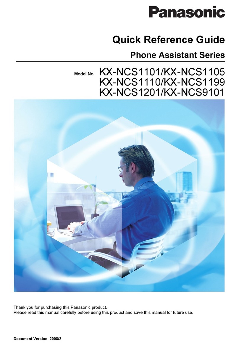 Panasonic KX-NCS1101 Quick reference guide