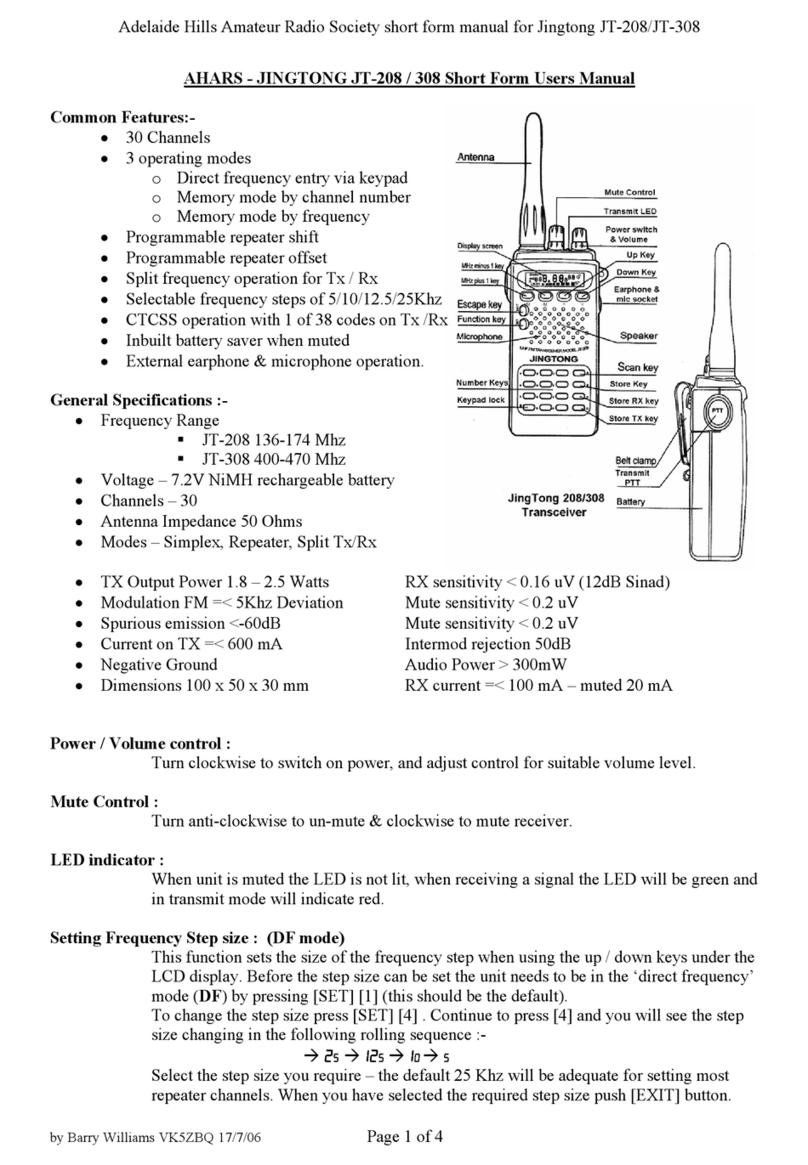 JINGTONG JT-208 user manual