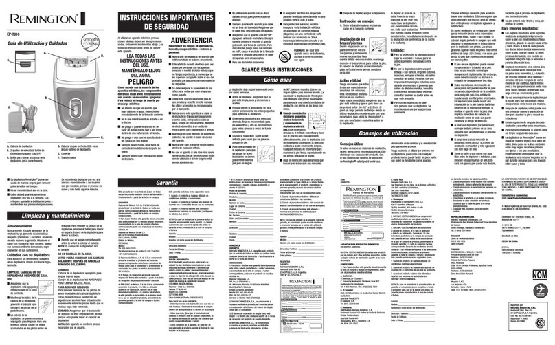 Remington smooth & silky EP7010 User manual