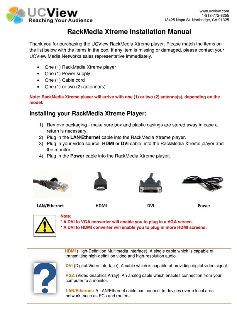 UCView RackMedia Xtreme installation manual