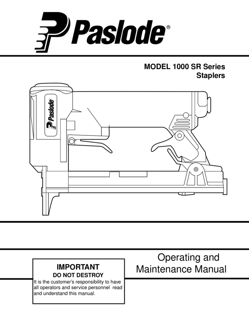 Paslode 1000 SR Series Operating and maintenance manual