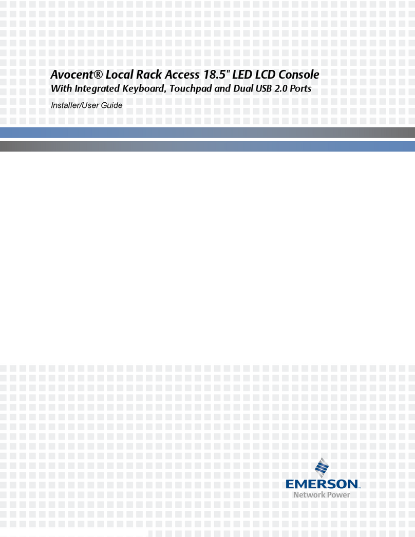 Emerson Avocent 18.5" Local Rack Access LCD Console Installation and maintenance instructions